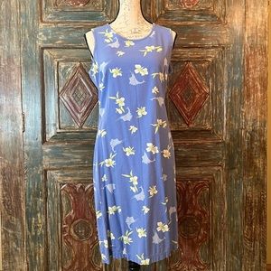 Columbia Tropical print cotton blend sleeveless dress